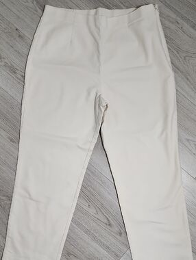 Cream Straight Leg Trousers